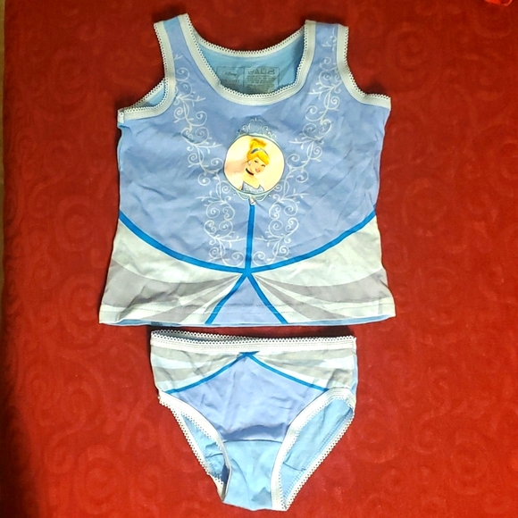 NEW Disney Cinderella Girls Blue Tank Top & Underwear - Size 2T-3T - Picture 1 of 8